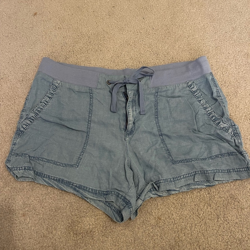 a.n.a High Waist Blue Shorts with Elastic Waistband